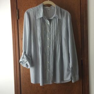 Coldwater Creek blue striped blouse